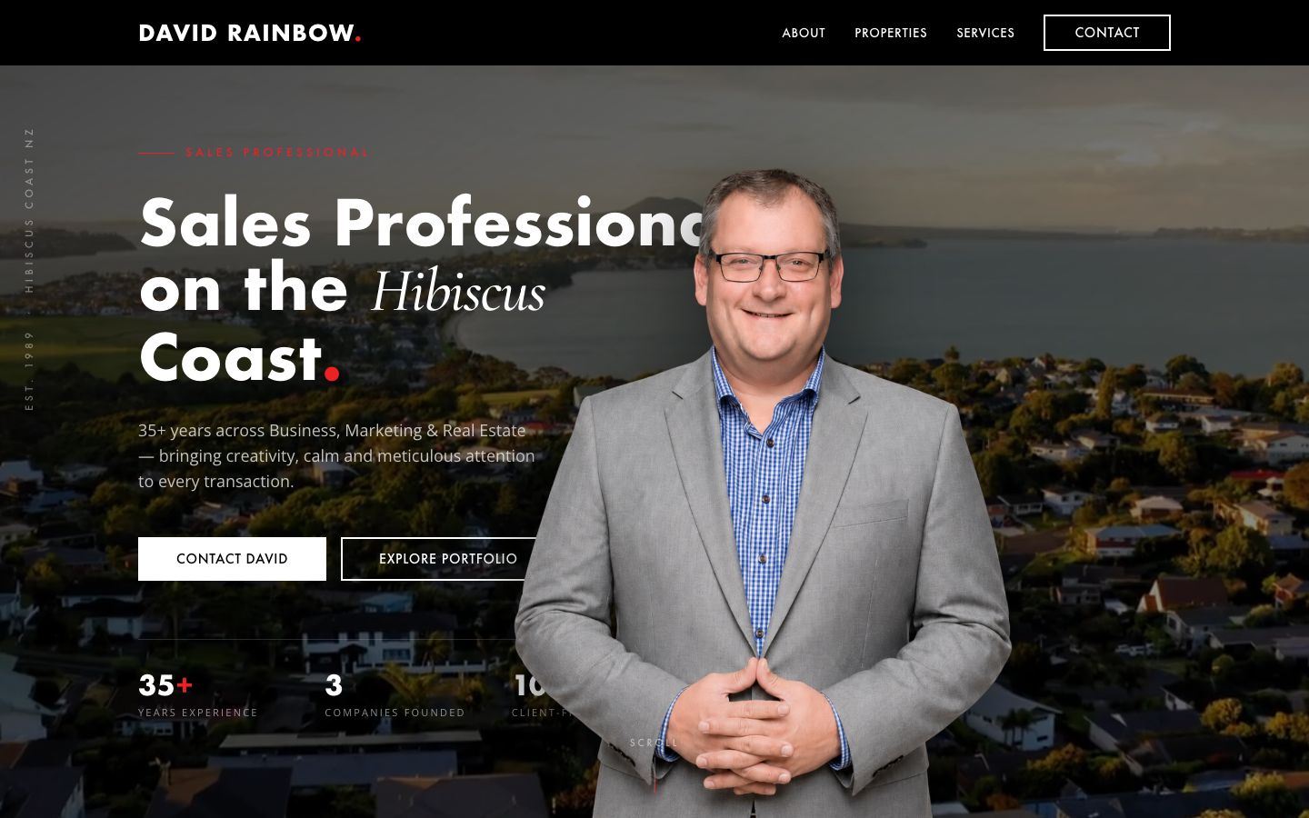 David Rainbow real estate website screenshot