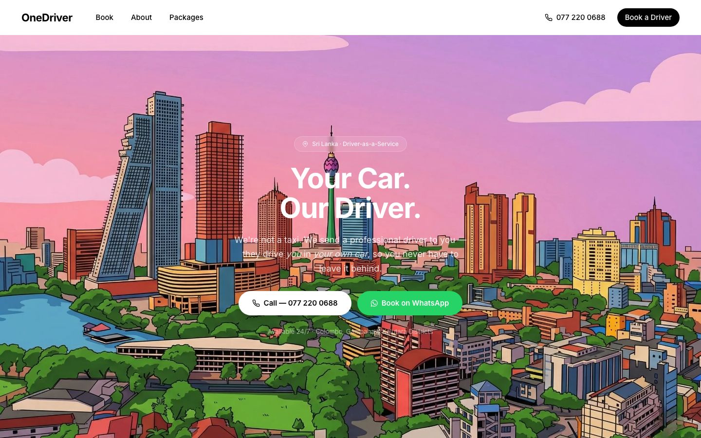 OneDriver driver service website screenshot